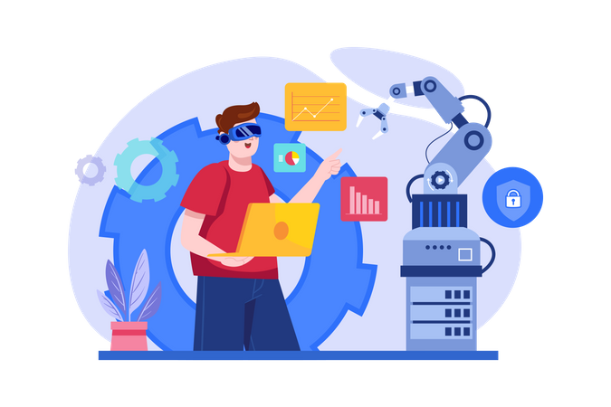 Virtual Reality Business  Illustration