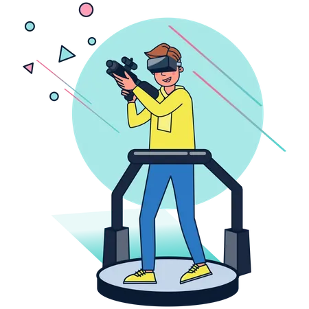 Virtual Reality gamer Illustration