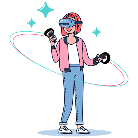 Virtual Reality gamer  Illustration