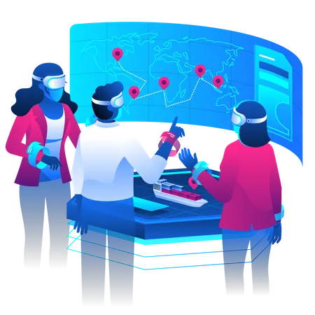 Virtual Reality Meeting  Illustration