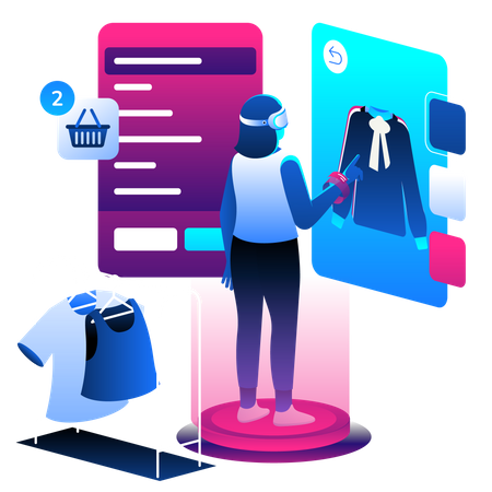 Virtual Reality Shopping Experience  Illustration