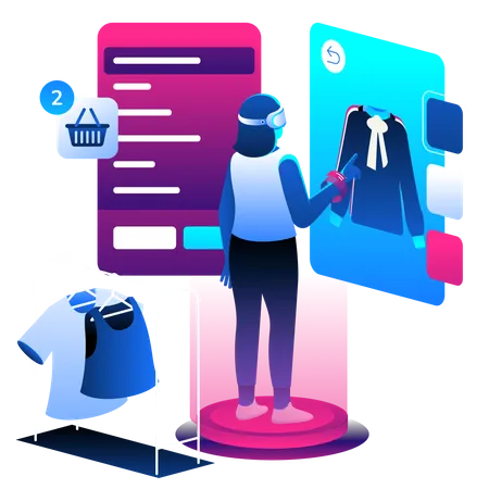 Virtual Reality Shopping Experience  Illustration