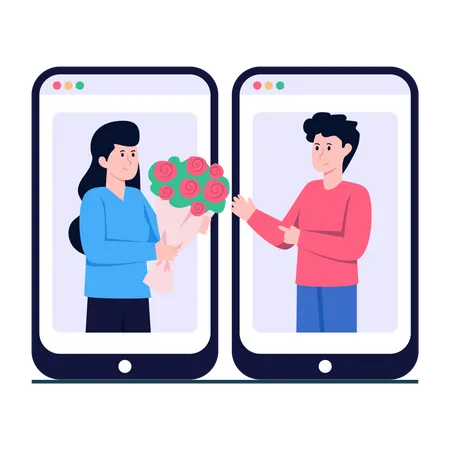 Virtual Relationship  Illustration