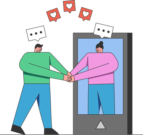 Virtual Relationship  Illustration