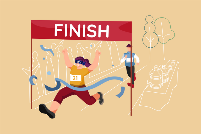 Virtual Running Race  Illustration