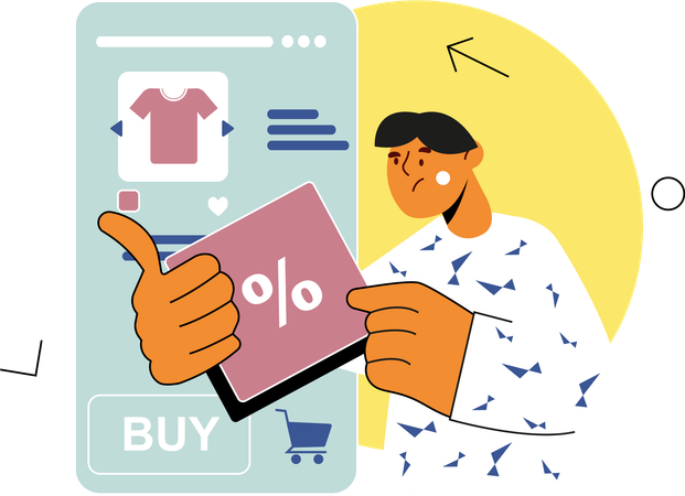 Virtual Shopping  Illustration