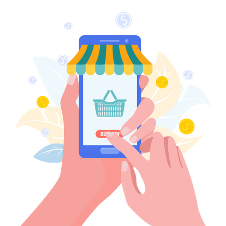 Virtual shopping store  Illustration