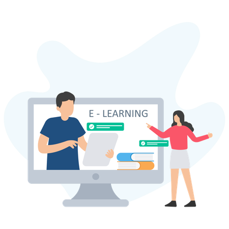 Virtual Training help students to increase their educational skills  Illustration