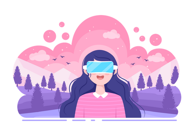 Virtual Travel  Illustration