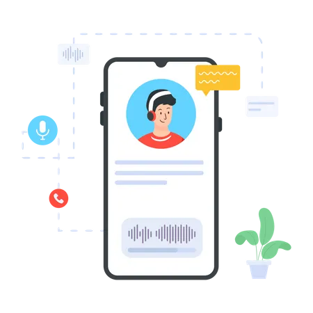 Virtual Voice Assistant  Illustration