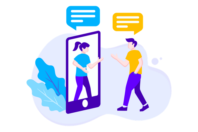 Virtuelle Beziehung Illustration