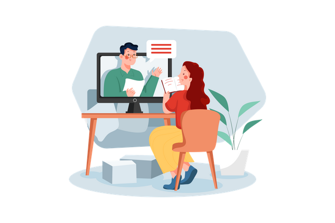 Virtuelle Klasse  Illustration