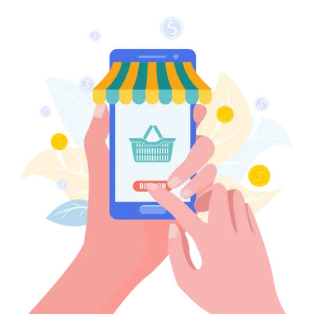 Virtueller Einkaufsladen  Illustration