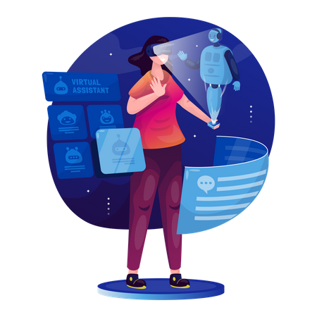 Virtueller persönlicher Assistent  Illustration