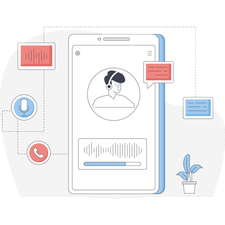 Virtueller Sprachassistent  Illustration