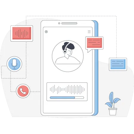 Virtueller Sprachassistent  Illustration