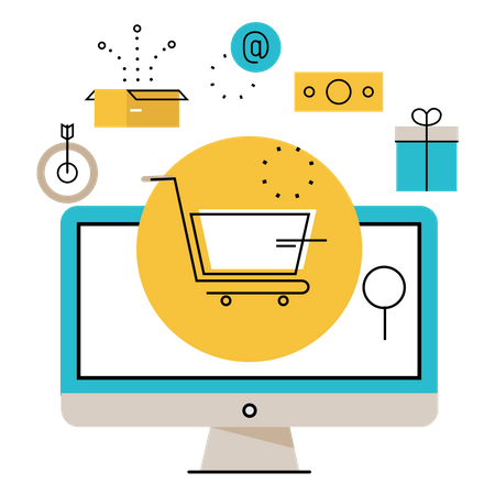 Virtuelles Einkaufen  Illustration