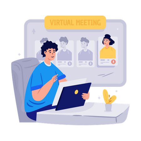 Virtuelles Meeting  Illustration