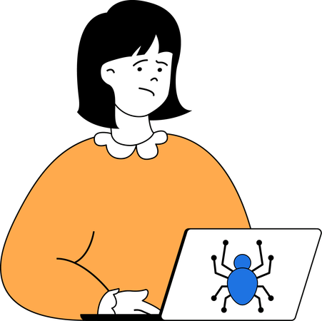 Virus attack on laptop  Illustration
