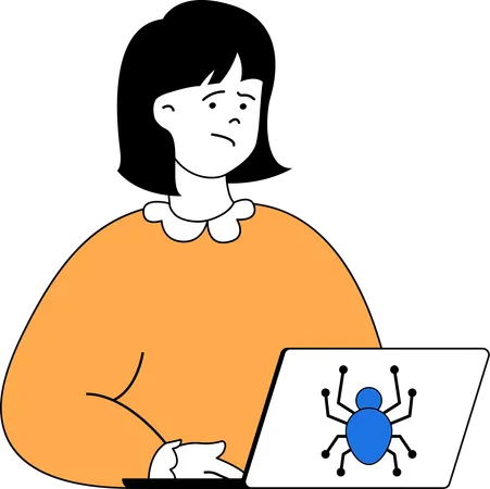 Virus attack on laptop  Illustration