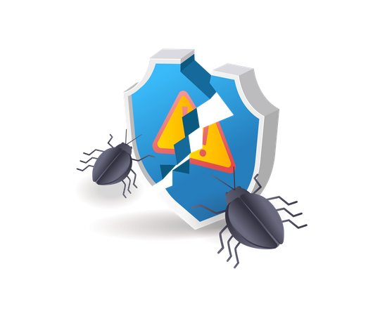 Virus breaking security  일러스트레이션