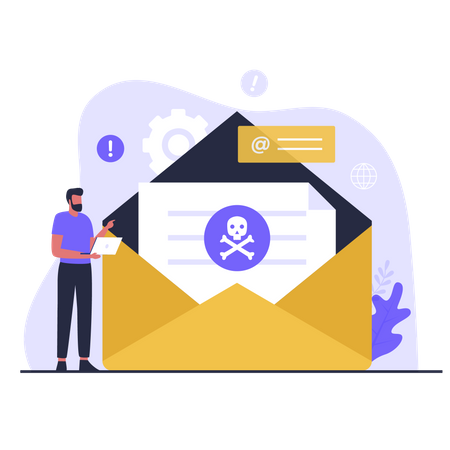 Virus email  Illustration