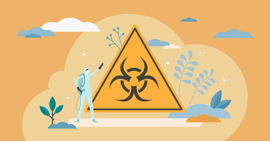 Virus infection outbreak sign  Illustration