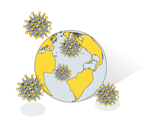 Virus Spreading In World  Illustration