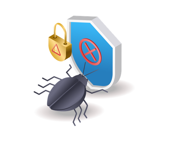 Viruses attack in system security  Illustration