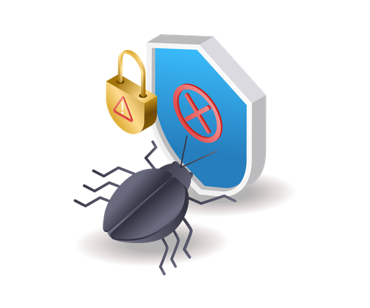 Viruses attack in system security  일러스트레이션