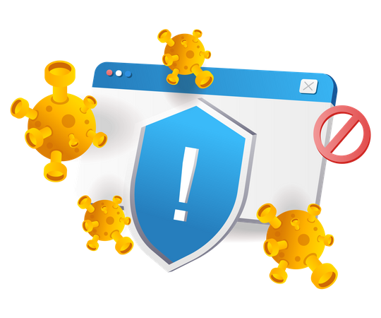 Viruses attack on technological systems  일러스트레이션