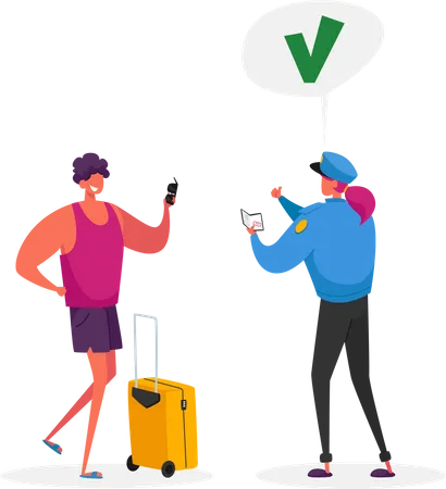Visa Approval and Traveling Illustration