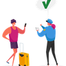 illustration visa approval and traveling