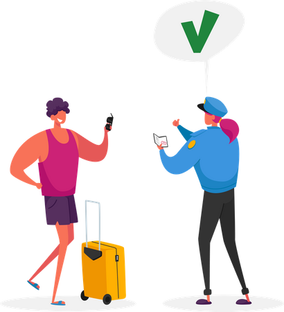 Visa Approval and Traveling  Illustration