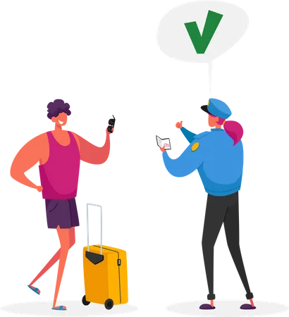 Visa Approval and Traveling  Illustration