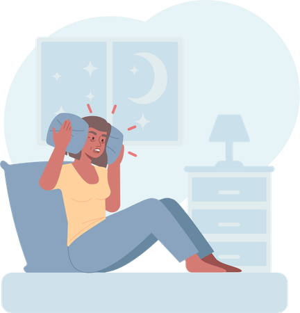 Une femme confrontée à l’insomnie  Illustration