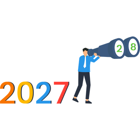 Estrategia de planificación del futuro del empresario Visión 2027  Ilustración