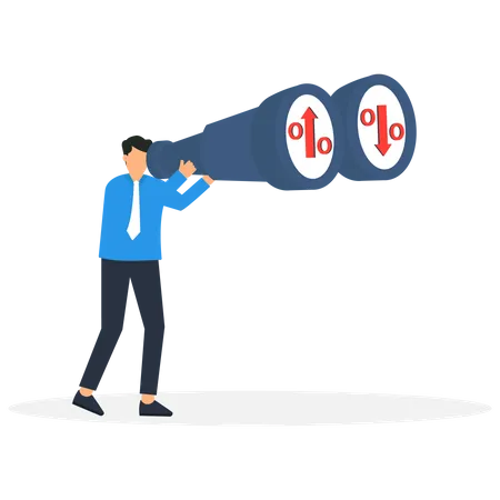 Vision of interest rates and finance  Illustration