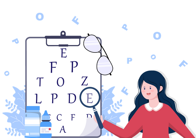 Vision test by oculist  Illustration