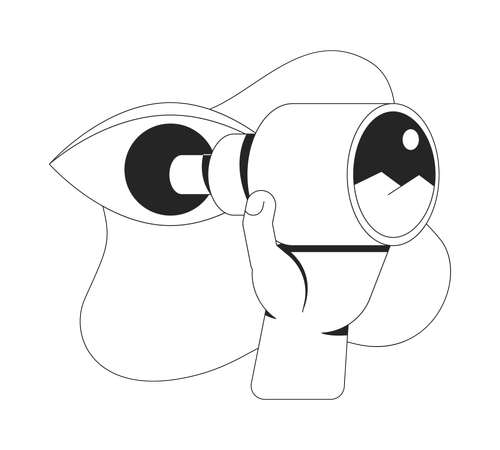 Vision through telescope  Illustration