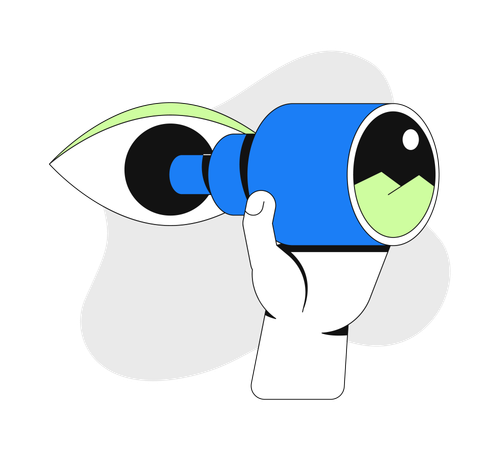 Vision through telescope  Illustration