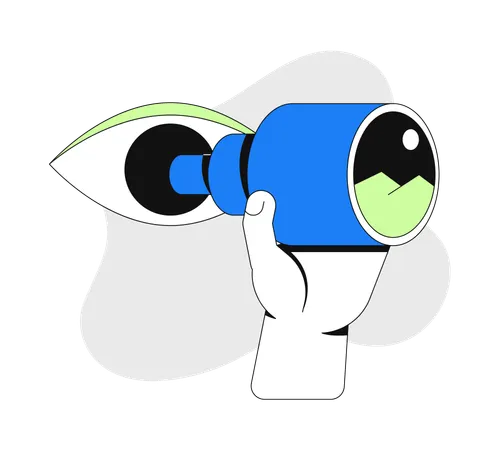 Vision through telescope  Illustration