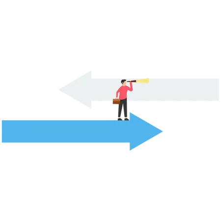 Vision to see the business direction forecasting  Illustration