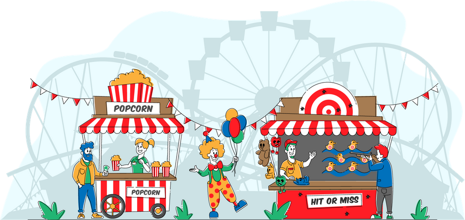 Visit amusement park  Illustration