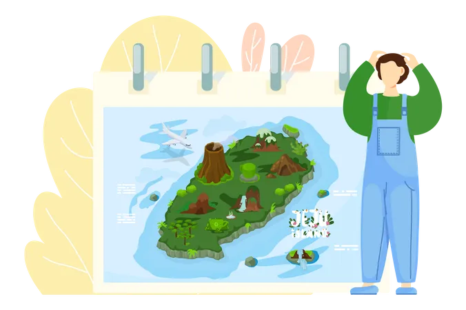 Visitar a ilha de Jeju  Ilustração