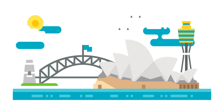 Visite a Austrália  Ilustração