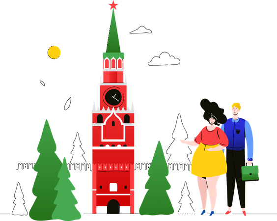 Visiter la Russie  Illustration