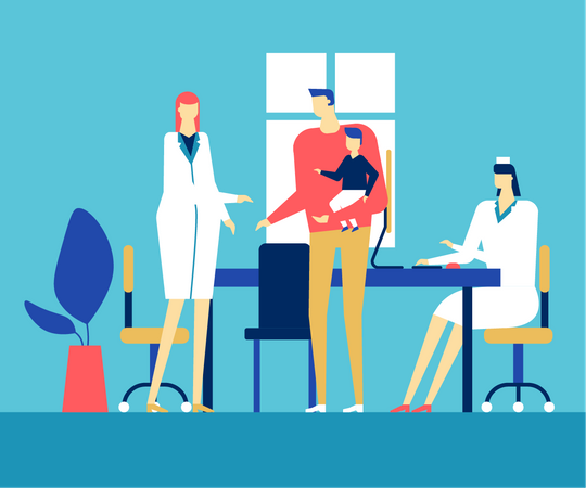 Visiting a doctor  Illustration