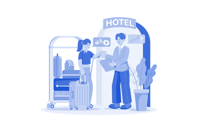 Visitor is checking in hotel  Illustration