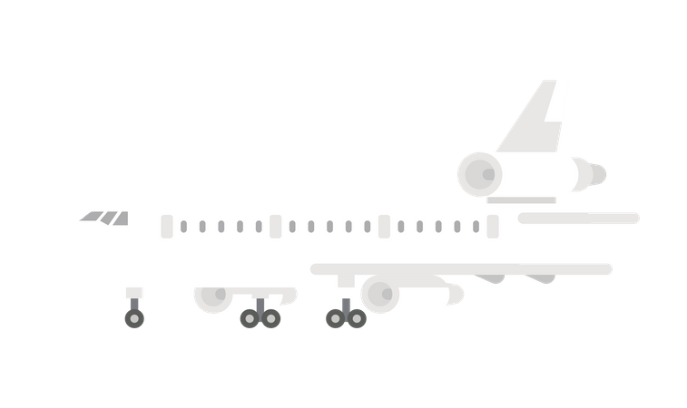 Vista lateral do avião  Ilustração